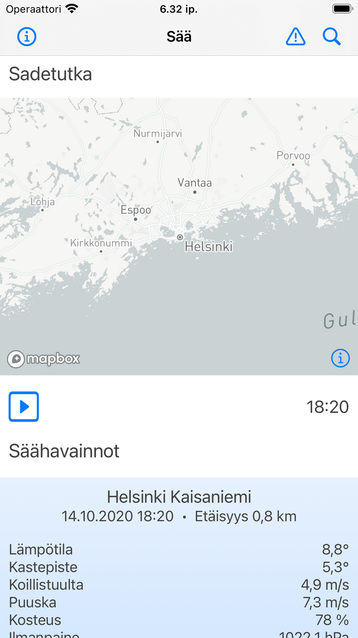 Sadetutka ja säähavainnot